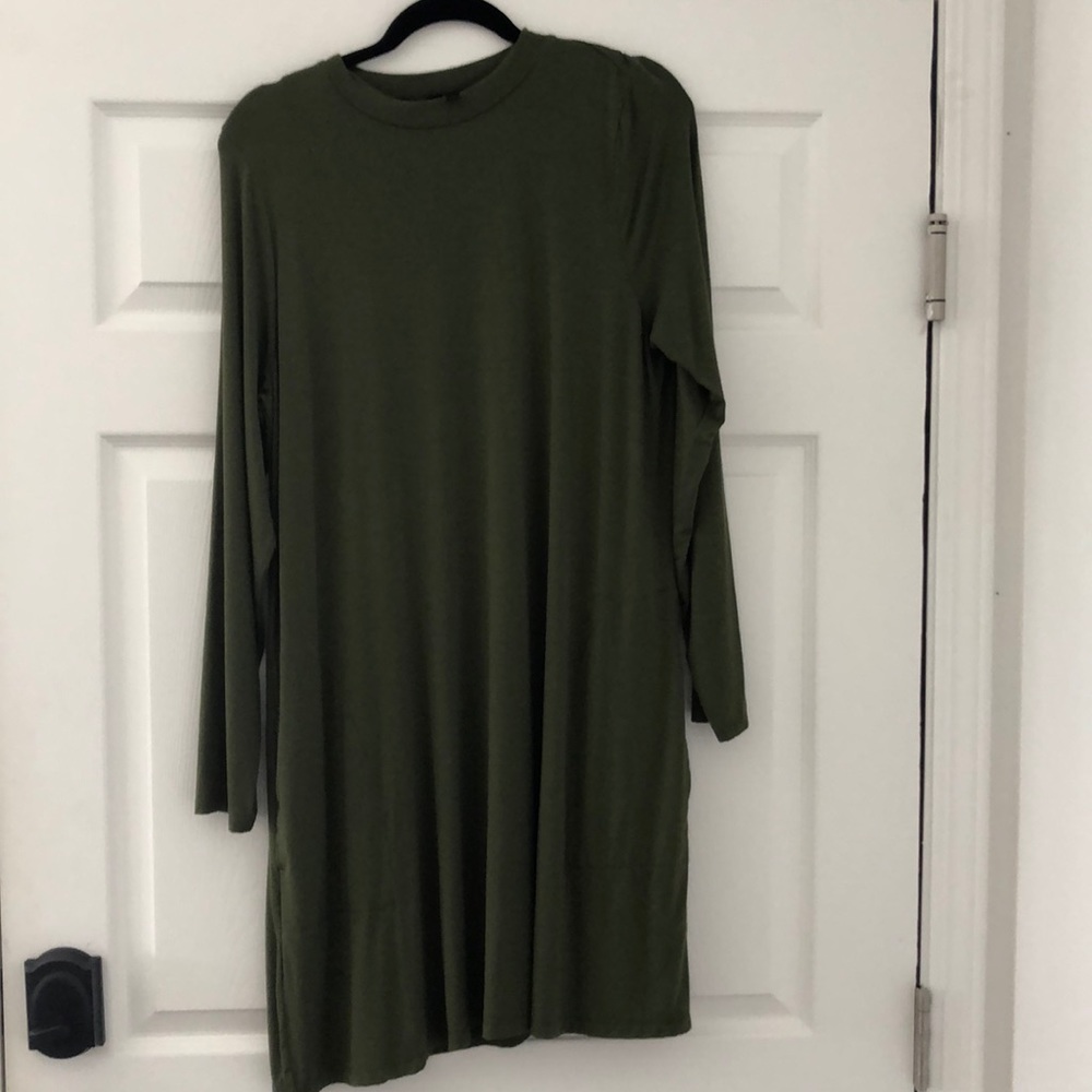 Green (olive) long sleeve J Crew dress